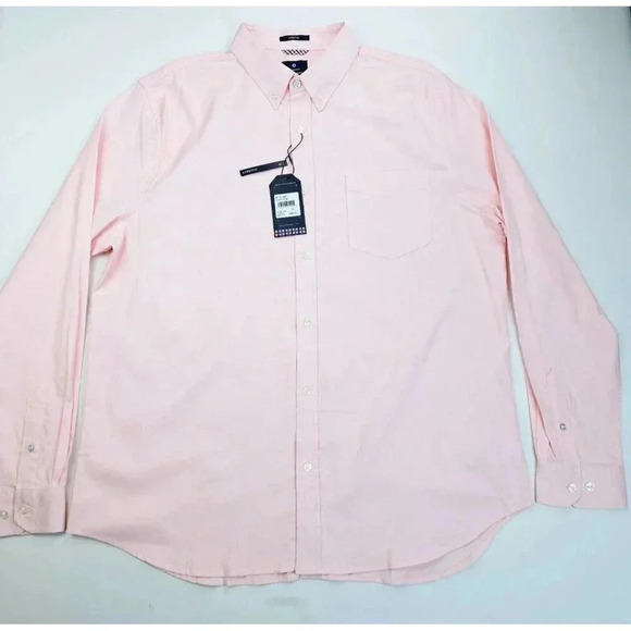 Ben Sherman Stretch Size XL Men Light Powder Pink Logo Tag Button Down Shirt NWT - Picture 1 of 12